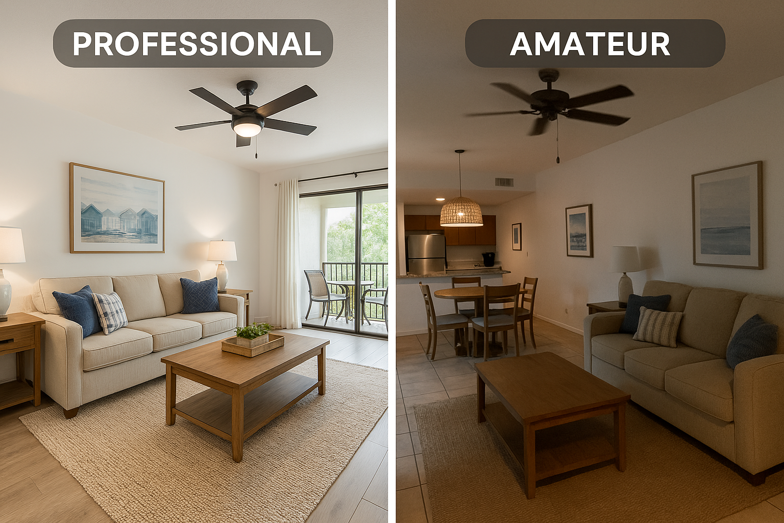 Professional vs. amateurish interior photography