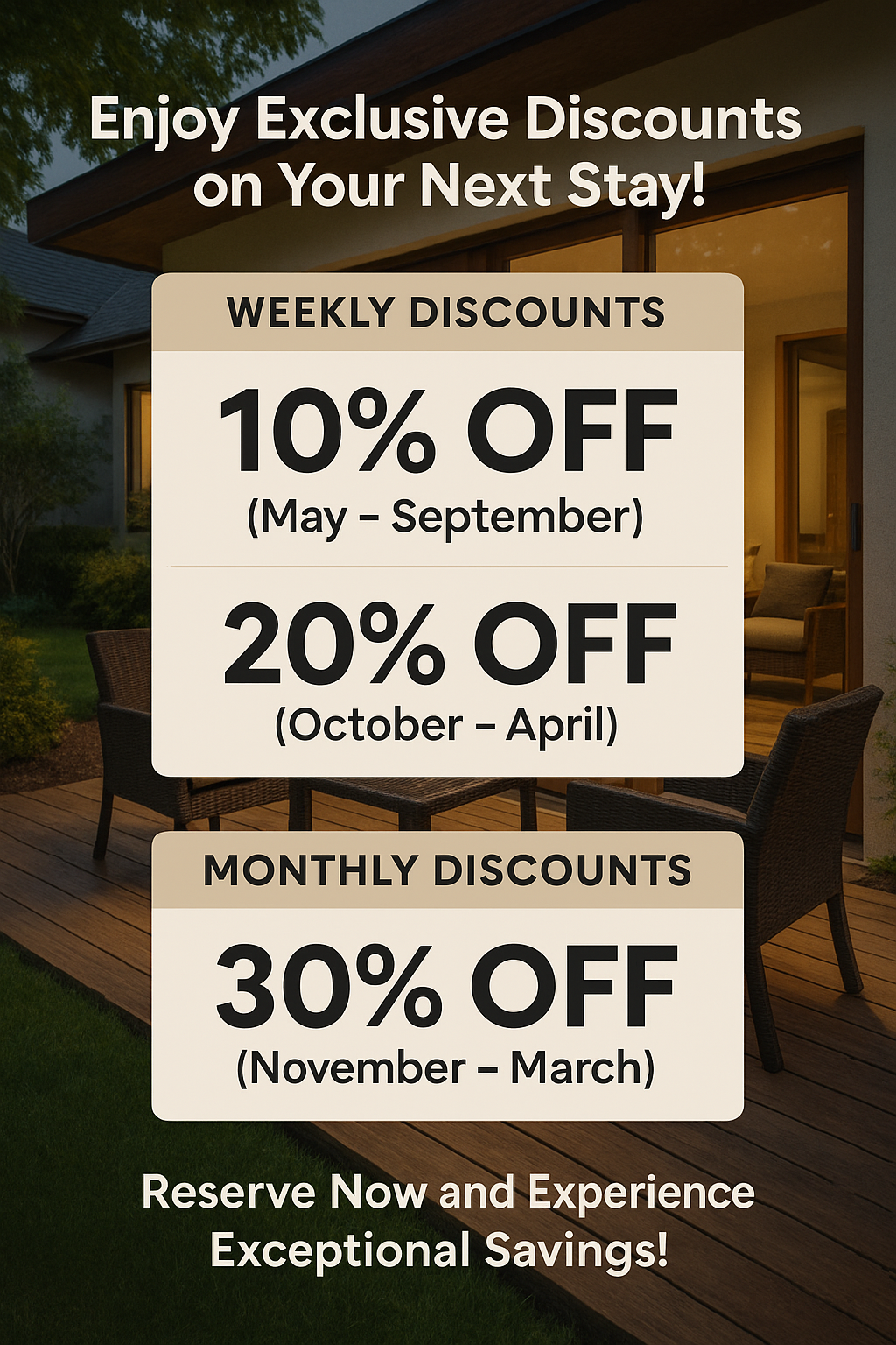 Show available discounts clearly in your gallery images as well as in your listing description